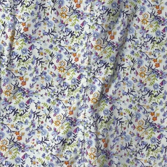 J. Jill Skirt Cream Blue Multi Floral Live-in-Chino Casual Pockets Size 14 Plus - Picture 9 of 12